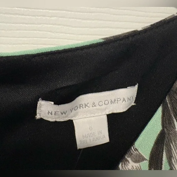 New York & Company Black and Green Floral Midi Dress - Picture 2 of 5